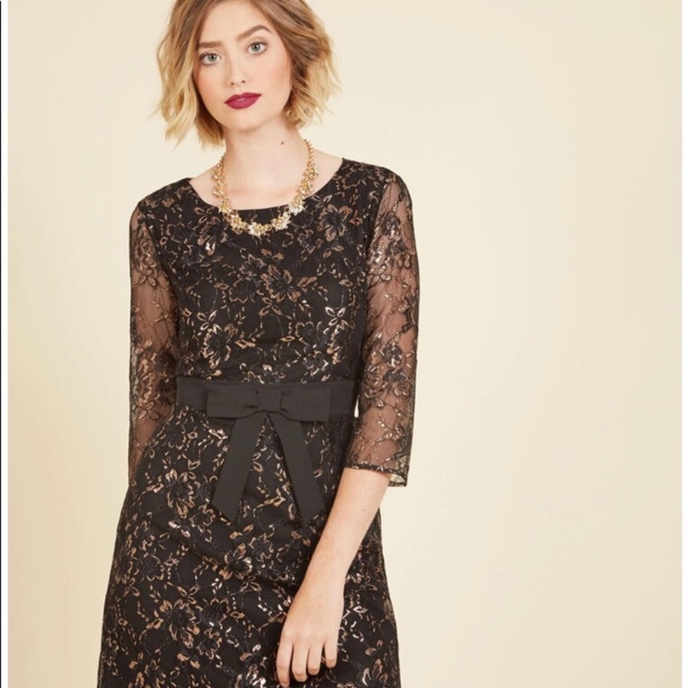 Modcloth formal black n gold dress size 4X unused